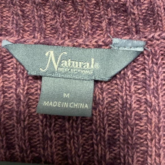 Sweater Natural Reflections Medium Mauve Colored Sweater Beautiful Design across - Picture 2 of 8